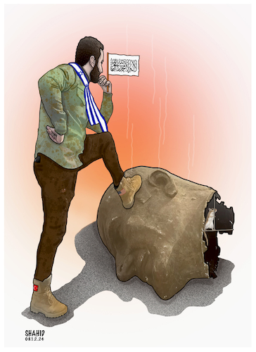 Cartoon: Beginning of 2 tragedy! (medium) by Shahid Atiq tagged syria