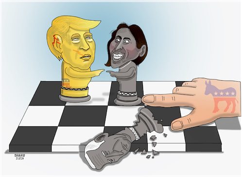 Cartoon: Biden Quits Race! (medium) by Shahid Atiq tagged usa