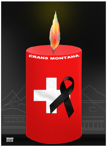Cartoon: Crans Montana ! (medium) by Shahid Atiq tagged switzerland