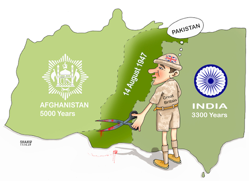 Cartoon: Creation of Pakistan! (medium) by Shahid Atiq tagged afghanistan