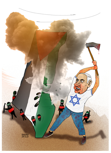 Cartoon: Do not make another ... (medium) by Shahid Atiq tagged palestine