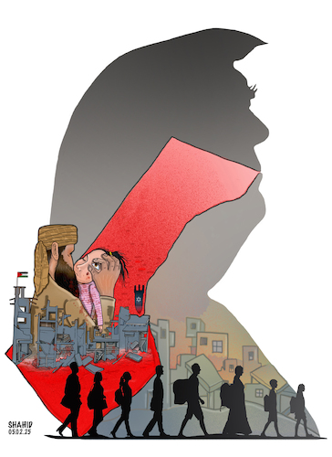 Cartoon: Gaza resettling! (medium) by Shahid Atiq tagged palestine