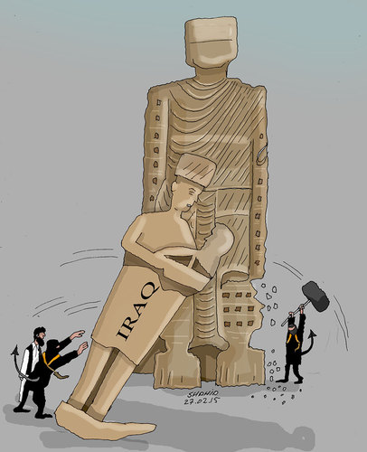 Cartoon: IRAQ AND AFGHANISTAN (medium) by Shahid Atiq tagged 0197