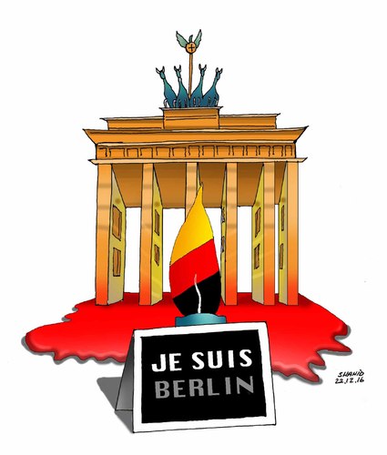 Cartoon: JE SUIS BERLIN ! (medium) by Shahid Atiq tagged trump,afghanistan,safi,shahid,bahar,ieba,rayian,castro,cubaberlin