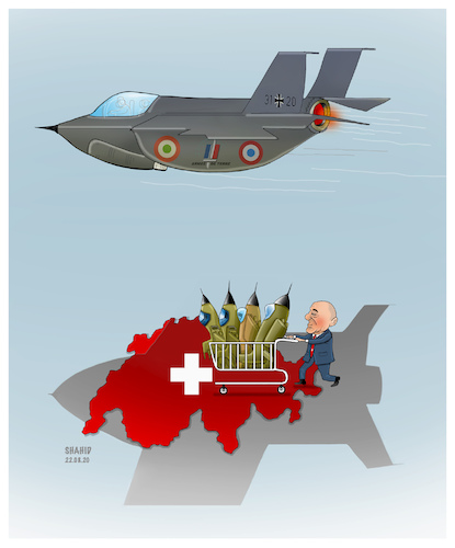 Cartoon: Keep it neutral ! (medium) by Shahid Atiq tagged switzerland