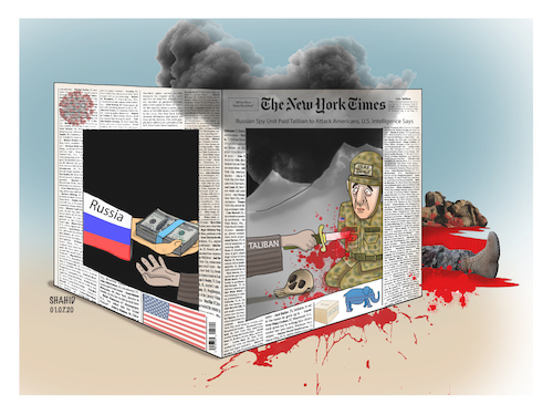 Cartoon: NY Times and Russia ! (medium) by Shahid Atiq tagged afghanistan