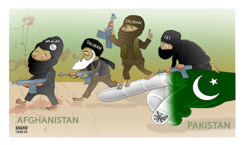 Cartoon: Pakistan is the nest of terror! (medium) by Shahid Atiq tagged afghanistan