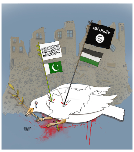 Cartoon: Peace Day! (medium) by Shahid Atiq tagged afghanistan