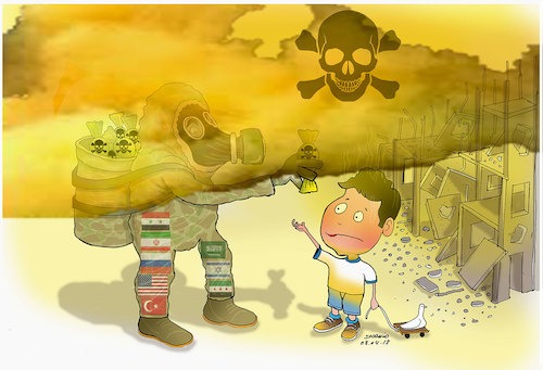 Cartoon: Syria Chemical attack ! (medium) by Shahid Atiq tagged syria