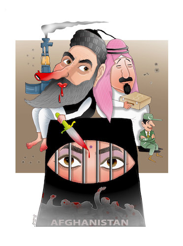 Cartoon: Taliban-US Agreement! (medium) by Shahid Atiq tagged afghanistan