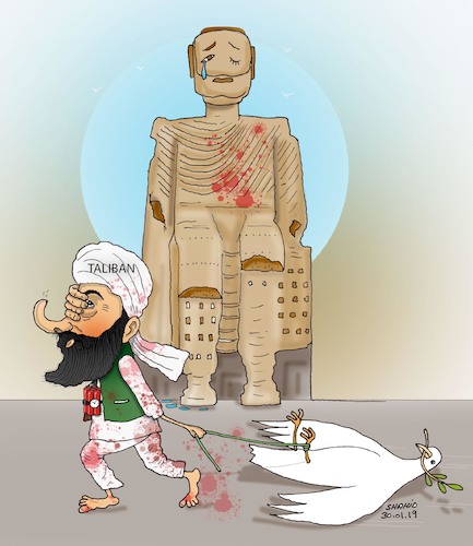 Cartoon: Taliban peace process ! (medium) by Shahid Atiq tagged afghanistan
