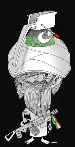 Cartoon: Taliban Supporter ... (medium) by Shahid Atiq tagged 0116