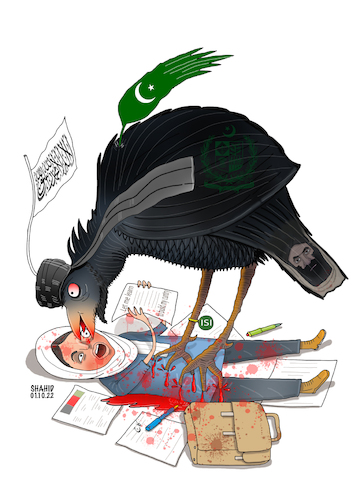 Cartoon: Terrorists hinder education! (medium) by Shahid Atiq tagged afghanistann
