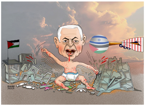 Cartoon: Two state is the Solution! (medium) by Shahid Atiq tagged palestine