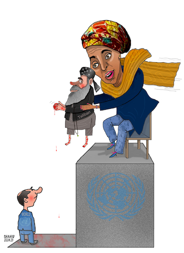 Cartoon: UN Recognizing Terrorism! (medium) by Shahid Atiq tagged afghanistann