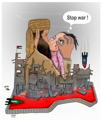 Cartoon: Unforgettable dates! (medium) by Shahid Atiq tagged palestine