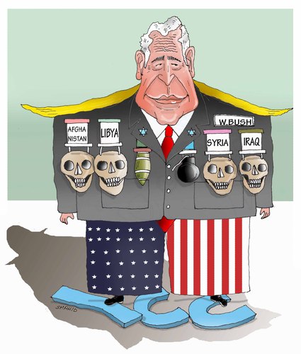 Cartoon: War Criminal ! (medium) by Shahid Atiq tagged trump,afghanistan,safi,shahid,bahar,ieba,rayian,castro,cuba