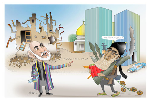 Cartoon: Warlord  Hekmatyar! (medium) by Shahid Atiq tagged afganistan