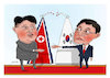 Cartoon: 2 KOREA HISTORIC PEACE TALKS! (small) by Shahid Atiq tagged korea