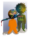Cartoon: Corona virus threatens the world (small) by Shahid Atiq tagged the,world