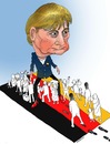 Cartoon: Merkel and Black Refugee ! (small) by Shahid Atiq tagged afghanistan,kabul,syria,iran,switzerland,schweiz,usa,france,football,safi,cartooneu,uk,safe,atiq,fara,shahid,nice