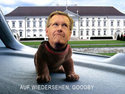 Cartoon: Auf wiedersehen  Goodby (medium) by heschmand tagged hannover,wirtschaft,merkel,cdu,wulff,bundespräsident