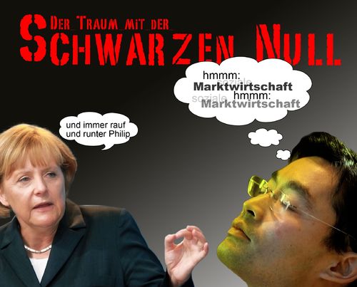 Cartoon: der traum von der schwarzen null (medium) by heschmand tagged cdu,fdp,wirtschaft,rößler,merkel,der