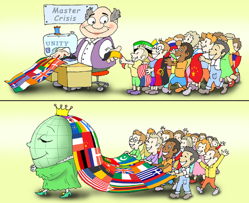 Cartoon: Master Crisis (medium) by gonopolsky tagged crisis,unity,children,nations