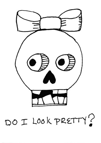 Cartoon: Gross But Cute-Number Five (medium) by Deborah Leigh tagged grossbutcute,gross,cute,skull,bow,pretty