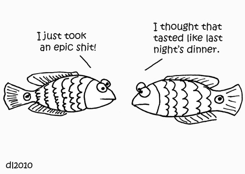 Cartoon: Gross But Cute (medium) by Deborah Leigh tagged grossbutcute,fish,tilapia,poop