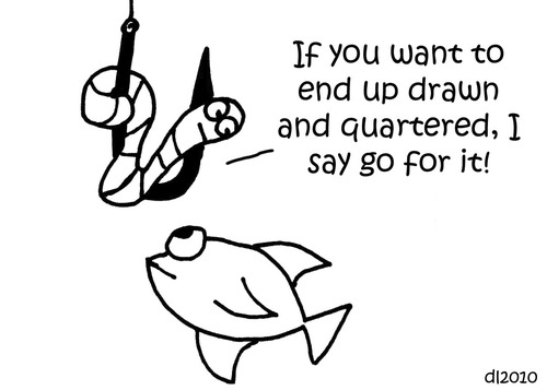 Cartoon: Gross But Cute (medium) by Deborah Leigh tagged grossbutcute,worm,fish,fishing,doodle,bw