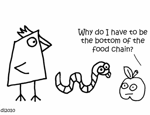 Cartoon: Gross But Cute (medium) by Deborah Leigh tagged grossbutcute,cute,chicken,worm,apple,doodle,deborahleigh