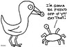 Cartoon: Gross But Cute (small) by Deborah Leigh tagged grossbutcute,deborahleigh,bird,crab,eyeball