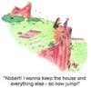 Cartoon: altercation (small) by efbee1000 tagged wife,husband,suicide,picnic,nature