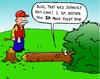 Cartoon: woodsman - color added (small) by sardonic salad tagged woodsman,axe,tree,earth,day,sardonic,salad