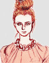 Cartoon: face (small) by lavi tagged fashion illustration face girl pink clothes dress expression lavi liao