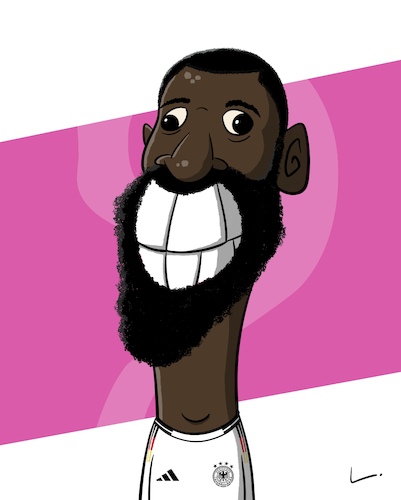 Cartoon: Antonio Rüdiger (medium) by SCHÖN BLÖD tagged antonio,rüdiger,fußball,deutschland,nationalmannschaft,real,madrid,europameisterschaft,antonio,rüdiger,fußball,deutschland,nationalmannschaft,real,madrid,europameisterschaft