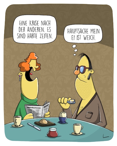 Cartoon: Harte Zeiten (medium) by SCHÖN BLÖD tagged thomas,luft,cartoon,frühstück,ehepaar,ei,frühstücksei,hart,weich,zeiten,krisen,thomas,luft,cartoon,frühstück,ehepaar,ei,frühstücksei,hart,weich,zeiten,krisen