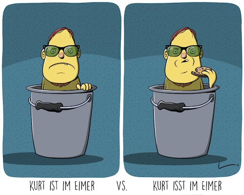 Cartoon: Im Eimer (medium) by SCHÖN BLÖD tagged eimer,essen,sitzen,eimer,essen,sitzen