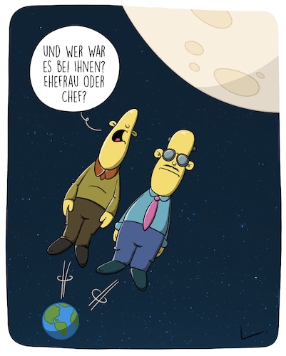 Cartoon: Mond (medium) by SCHÖN BLÖD tagged thomas,luft,cartoonalarm,mond,erde,planet,weltall,männer,abschuss,thomas,luft,cartoonalarm,mond,erde,planet,weltall,männer,abschuss