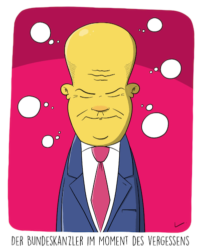 Cartoon: Olaf Scholz beim Vergessen (medium) by SCHÖN BLÖD tagged thomas,luft,cartoon,lustig,spaß,humor,olaf,scholz,bundeskanzler,spd,politiker,vergessen,demenz,thomas,luft,cartoon,lustig,spaß,humor,olaf,scholz,bundeskanzler,spd,politiker,vergessen,demenz