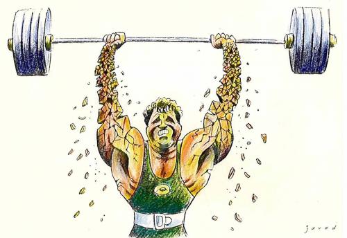 Cartoon: doping for lifting! (medium) by javad alizadeh tagged doping,lifting,power,sports,weight,lifter