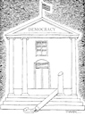 Cartoon: USA and Democracy... (small) by ercan baysal tagged democracy,usa,america,yanke,american,trump,party,policy,politician,whitehouse