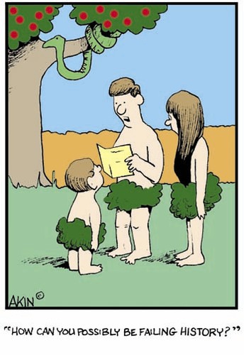 Cartoon: The very first day of school (medium) by Tim Akin Ink tagged funny,humorous,cartoon,biblical