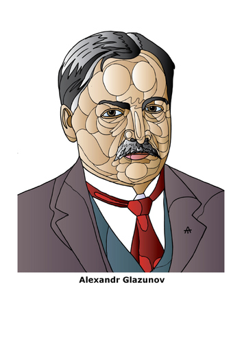 Cartoon: Alexandr Glazunov (medium) by Alexei Talimonov tagged glazunov