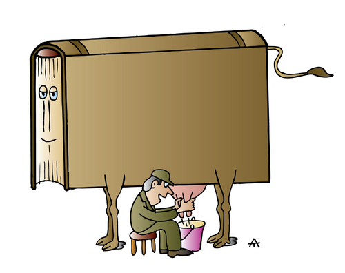 Cartoon: book (medium) by Alexei Talimonov tagged book,cow