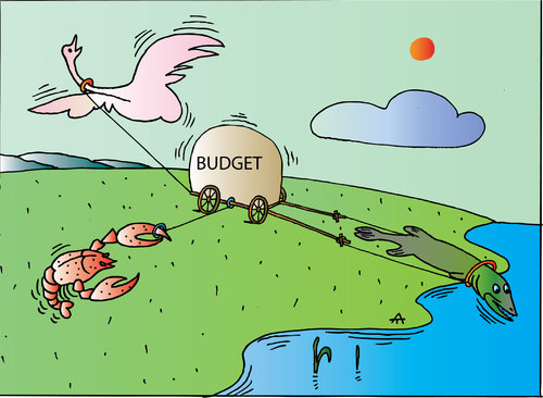 Cartoon: Budget (medium) by Alexei Talimonov tagged budget