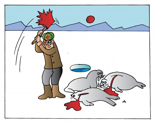Cartoon: Canadian Seals (medium) by Alexei Talimonov tagged seals,canada