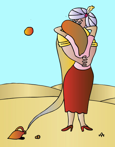 Cartoon: Desert (medium) by Alexei Talimonov tagged desert,woman