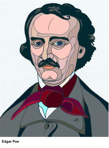 Cartoon: Edgar Allan Poe (medium) by Alexei Talimonov tagged author,literature,books,edgar,allan,poe